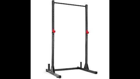 WF Athletic Supply Squat Stand with J-Hooks & Pull up bar, Bench Press Rack for Full Body Stren...