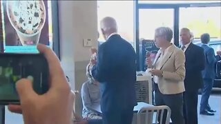 Biden attempts drive by sniffing on girl in Ice-cream Shop