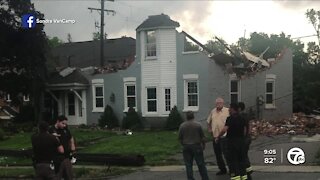 Checking out damage in Armada after a possible tornado