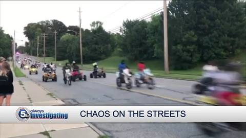 Chaos on the streets: Dozens of dirt bikes, ATVs take over city streets