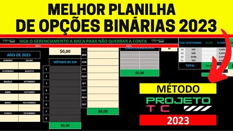 Planilha de Opções Binárias Atualizada Método PTC 2023