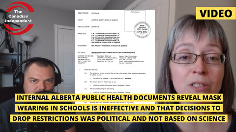 Internal Alberta documents show masks ineffective and dropping restrictions was politically decided