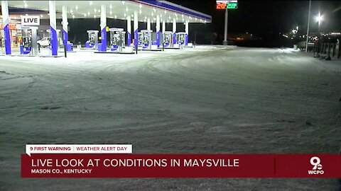 Slick roads in Maysville