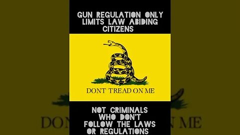 Gun Regulation Only Limits Law Abiding Citizens Not Criminals Who Don't Follow Law or Regulations