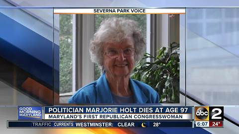 Maryland's first Republican congresswoman, Marjorie Holt, dies at 97