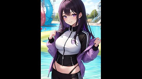 AI Lookbook Anime Beauty - Sexy Long Sleeved and Cropped Swimsuit and Leggings Swimsuit Girl