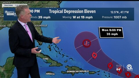 Tropical Depression 11 could become Tropical Storm Josephine