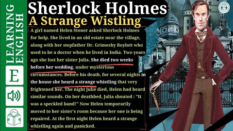 Learn English Through Story level 2 🍁 Sherlock Holmes - A Strange Wistling