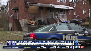 Arson suspected in Northeast Baltimore fire