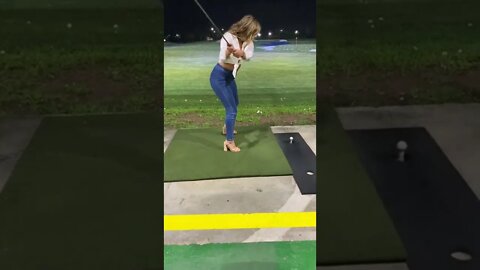 Woman At Driving Range Has Swing Fail! #MegaFails #Shorts