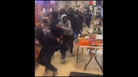 Black Mob Loots A Store - Don't Know Where, It Doesn't Matter