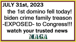 JULY 31st, 2023 - the 1st domino fell today!