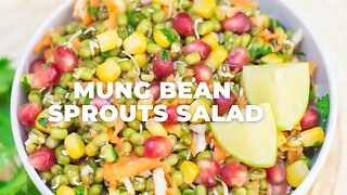 MUNG BEAN SPROUTS SALAD l VEGAN AND OIL FREE MOONG SPROUTS SALAD - Flavours Treat