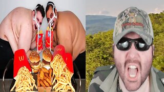 Celebrating Our 700 Pound Milestone - McDonald's Mukbang (Nikocado Avocado) REACTION!!! (BBT)