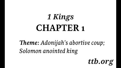 1 Kings Chapter 1 (Bible Study)