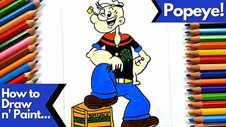 How to draw and paint Popeye the Sailor