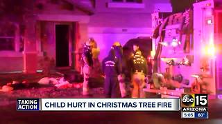 Child hurt in Christmas Tree fire in Phoenix