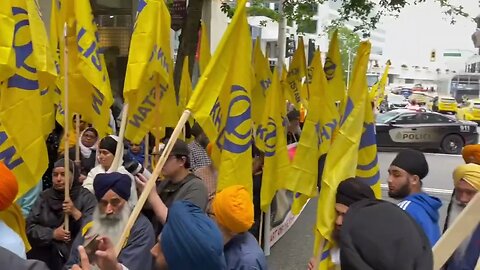 🦅 Bhai Jatinder Singh Grewal SFJ speaking outside the Indian Consulate in Vancouver 🇨🇦