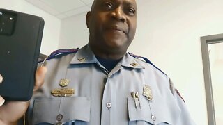 Mississippi Bureau of Investigations Captain pulls out his phone to record Journalist