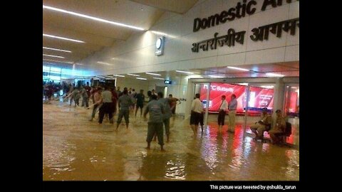 New Delhi Airport Flooded after Heavy Rain, City on Orange Alert