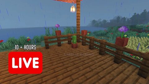 Farmhouse Porch with Rain and Distant Thunder to Relax, Sleep or Study | Minecraft 10 + Hours