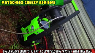 Amazon Review: $165 Greenworks 2000 PSI 13 Amp 1.2 GPM Pressure Washer Hose Reel GPW 2002
