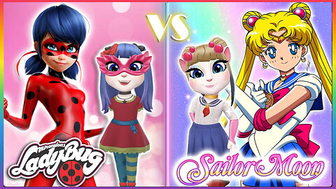 My talking Angela 2 | Ladybug 😘💋 VS Sailor Moon | cosplay