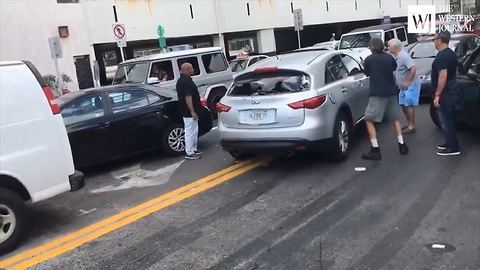 Watch: Angry Witness Grabs Sledgehammer, Takes on Hit-and-Run Driver