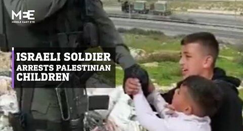 Israeli Soldier Arrests Palestinian Children