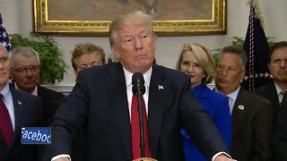 Calling it a beginning, Trump signs health care order