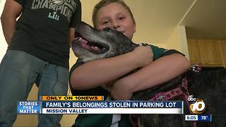 Family's belongings stolen in parking lot