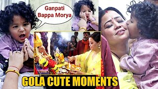 Bharti Singh With Son Golla -Laksh Grand Ganpati Celebration Aarti 2023 Gola Cute Moments 🤩💖📸