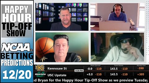 College Basketball Picks, Predictions and Odds | Happy Hour Tip-Off Show for December 20
