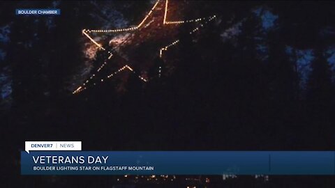Boulder lighting star on Flagstaff Mountain