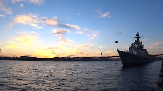 Beautiful sunset & eveningglow at Hangang river in Seoul, South Korea