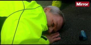 Climate Protesters Glue Their FACE and HANDS To The Road So They Can't Be Removed