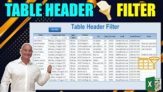 How To Filter Excel Table Data Just By Entering Text In The Header