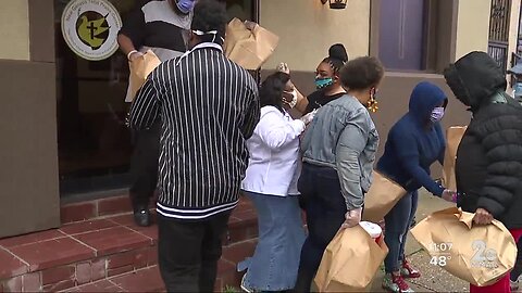 Brown Bag Giveaway, New Genesis Total Praise Center passes out toiletries, household items