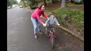 Matan's First Time Riding a Two-wheeler