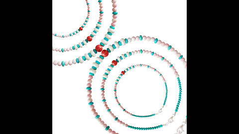 Turquoise roundle beads Mop pink Princess spiny oyster beads handmade necklace 01