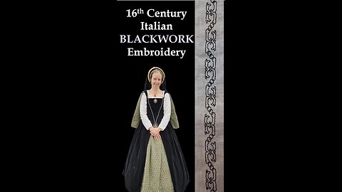 BLACKWORK EMBROIDERY | 16th Century Italian Embroidery Pattern | #shorts