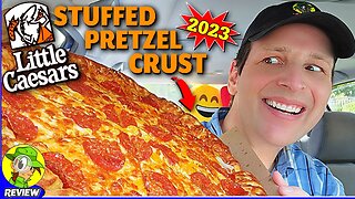 Little Caesars® STUFFED PRETZEL CRUST PIZZA 2023 Review 💪🧀🥨🍕 ⎮ It's Back! 🤩 Peep THIS Out! 🕵️‍♂️