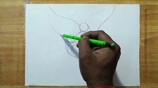 how to draw a pigeon and rose flowers with pencil sketch