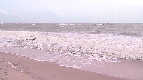 Waves rolling in at Vero Beach before Hurricane Dorian