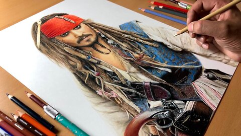 INCREDIBLE SPEED DRAWING OF CAPTAIN JACK SPARROW