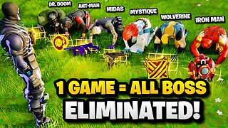 ALL *NEW BOSSES* ELIMINATED in ONE GAME - Fortnite Shadow Midas Boss, Wolverine, Dr. Doom & Iron Man
