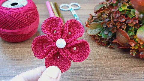 ✅️Crochet flower for baby dress 💯 clips 👌🏻 for beginners online tutorial #crochet #knitting