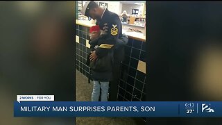 Military Man Surprises Son And Parents