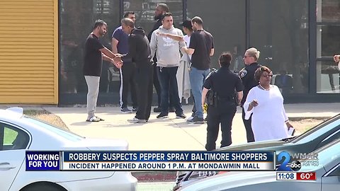 Robbery Suspects pepper spray Baltimore shoppers at Mondawmin Mall
