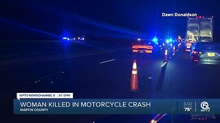 Woman dies in crash when motorcycle tire blows out
